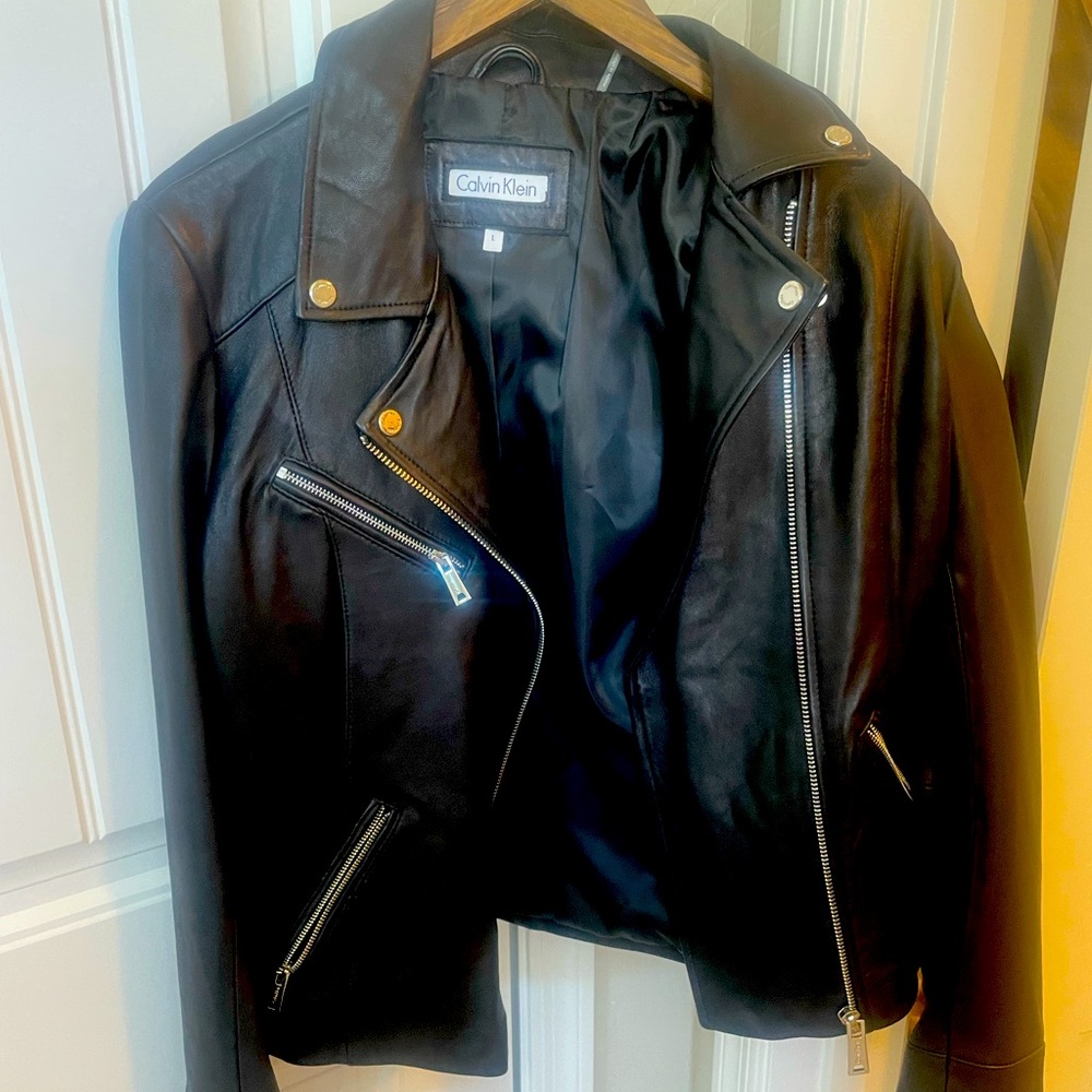 NWOT Calvin Klein leather jacket
